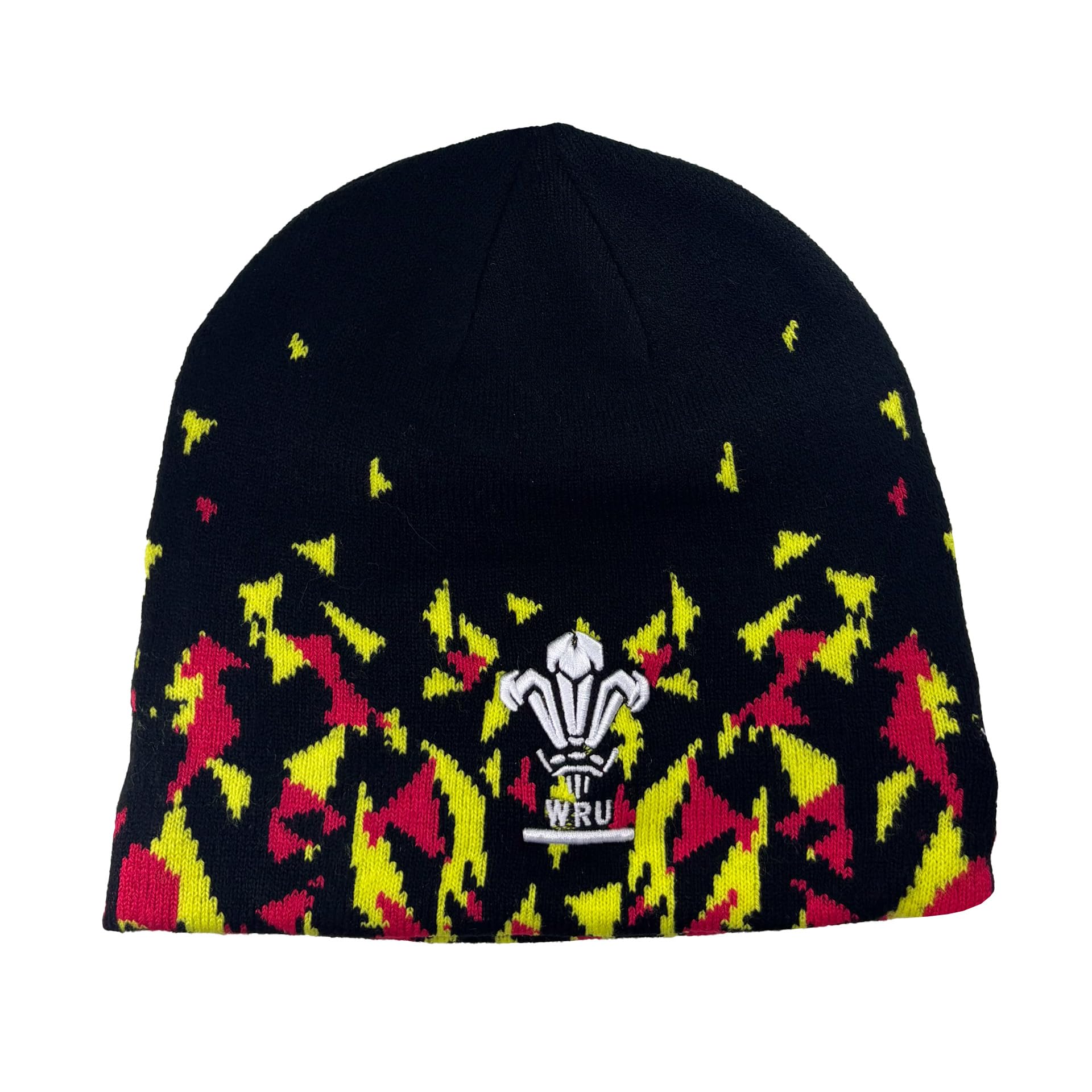 Macron Wales WRU 2025/26 Knit Beanie (UK, Alpha, L, Black)