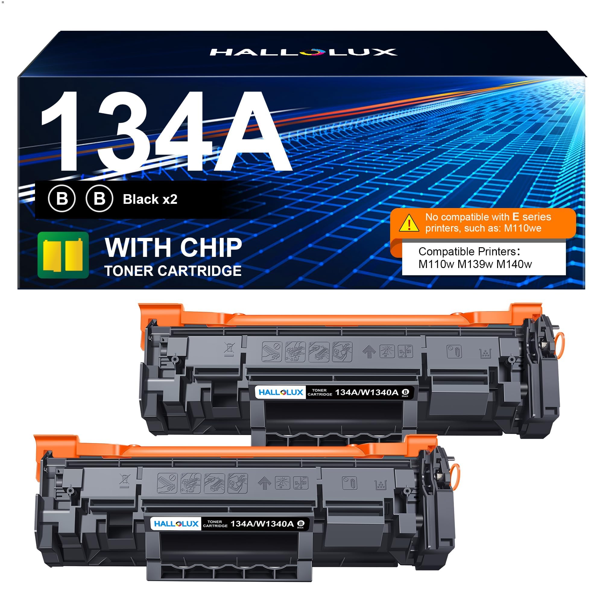 Amazon.com: 134A Toner Cartridges 2 Black with Chip Replacement for ...
