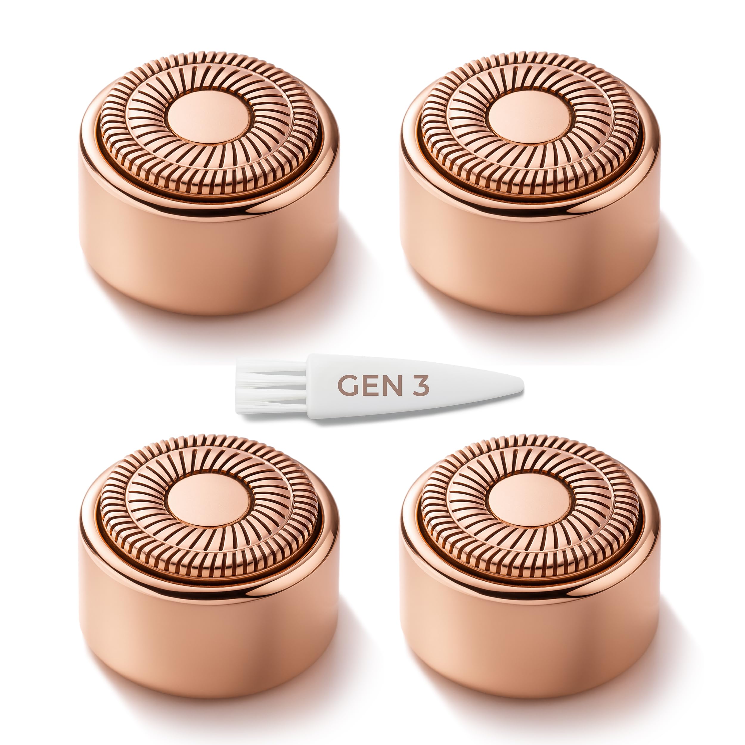 Gen 3 Replacement Heads for Finishing Touch Flawless Facial Hair Removal for Women, Also fits Profeir innobeaut gurelax EVIEY KRADAA VISOFO bikurpia Hair Remover Razor Generation 3 (Set of 4)