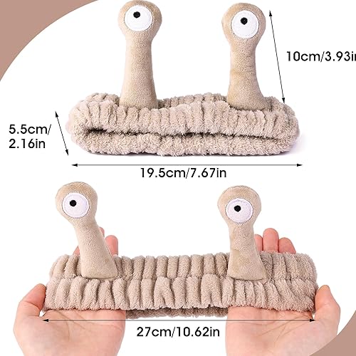 Miniatura 2 de Diadema de lavado facial, bandas para el cabello de palmera y caracol, diademas de maquillaje para mujer, de dibujos animados, de forro polar