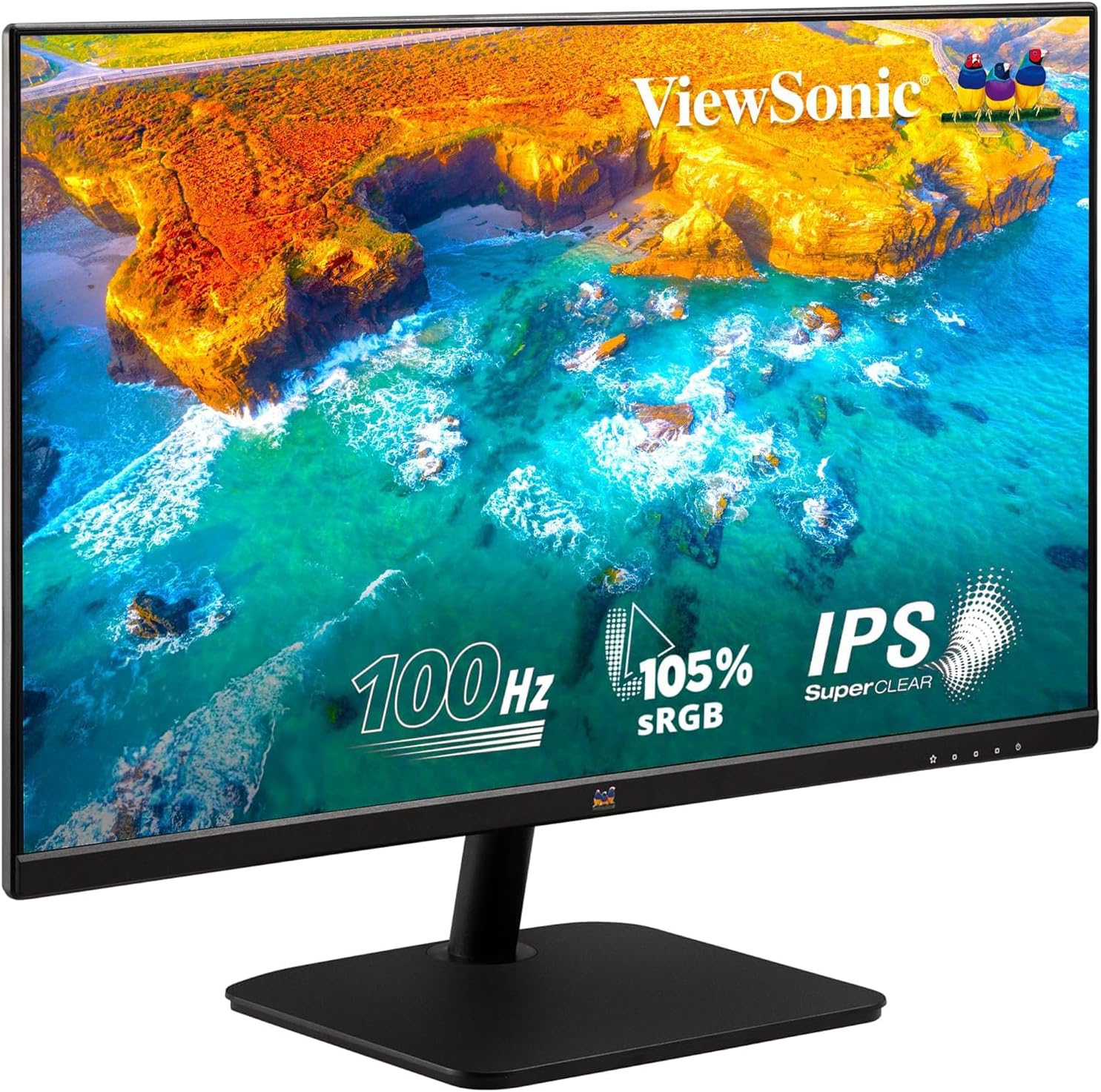 ViewSonic VA2432-MHD 24-inch Full HD IPS Monitor with Frameless Design and dual integrated speakers, VGA, HDMI, DisplayPort, Eye Care for Work and Study at Home