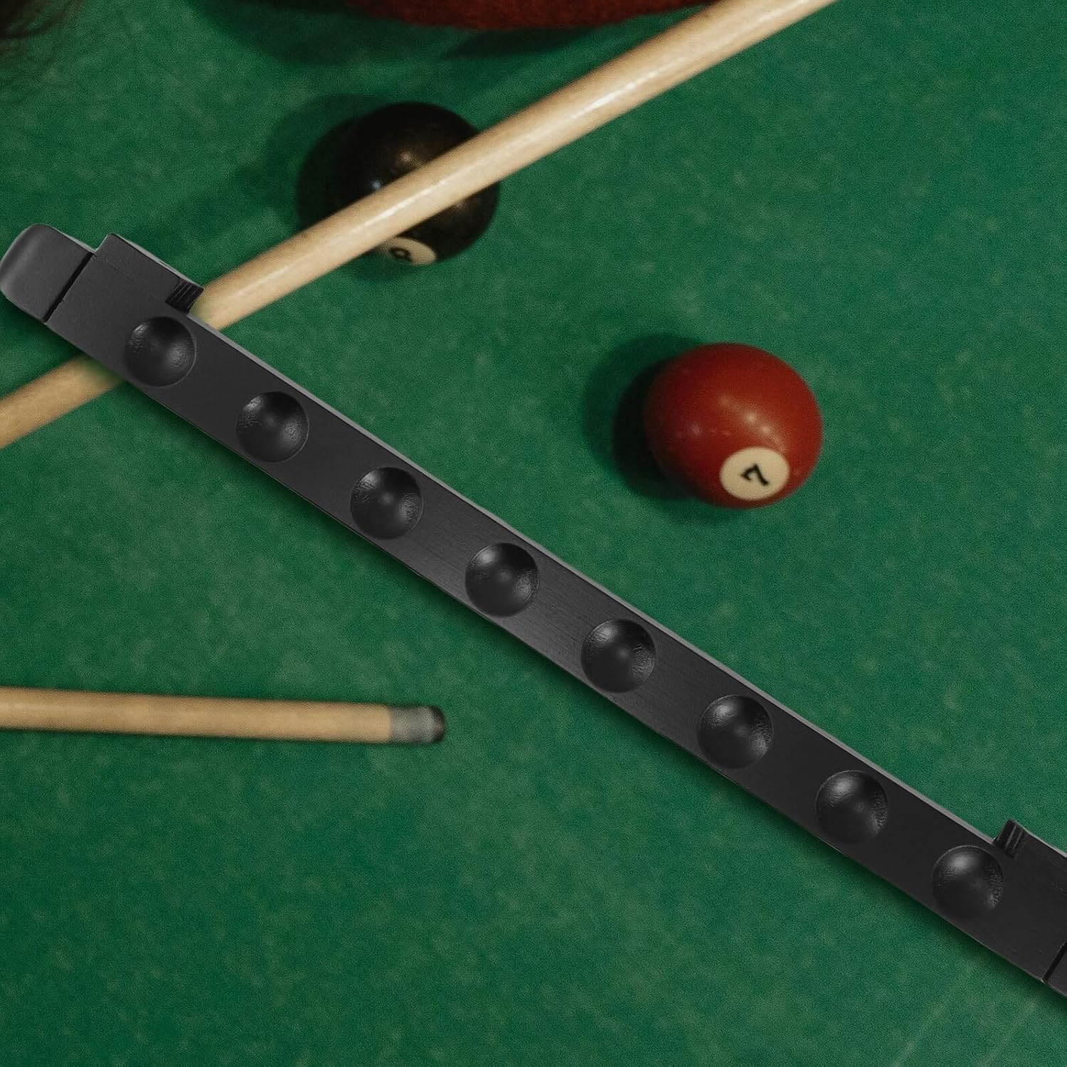 Wood Pool Cue Rack 8-slot Solid Wood Wall-mounted Billiard Cue Holder with Bridge Stick Storage for Game Room Accessories