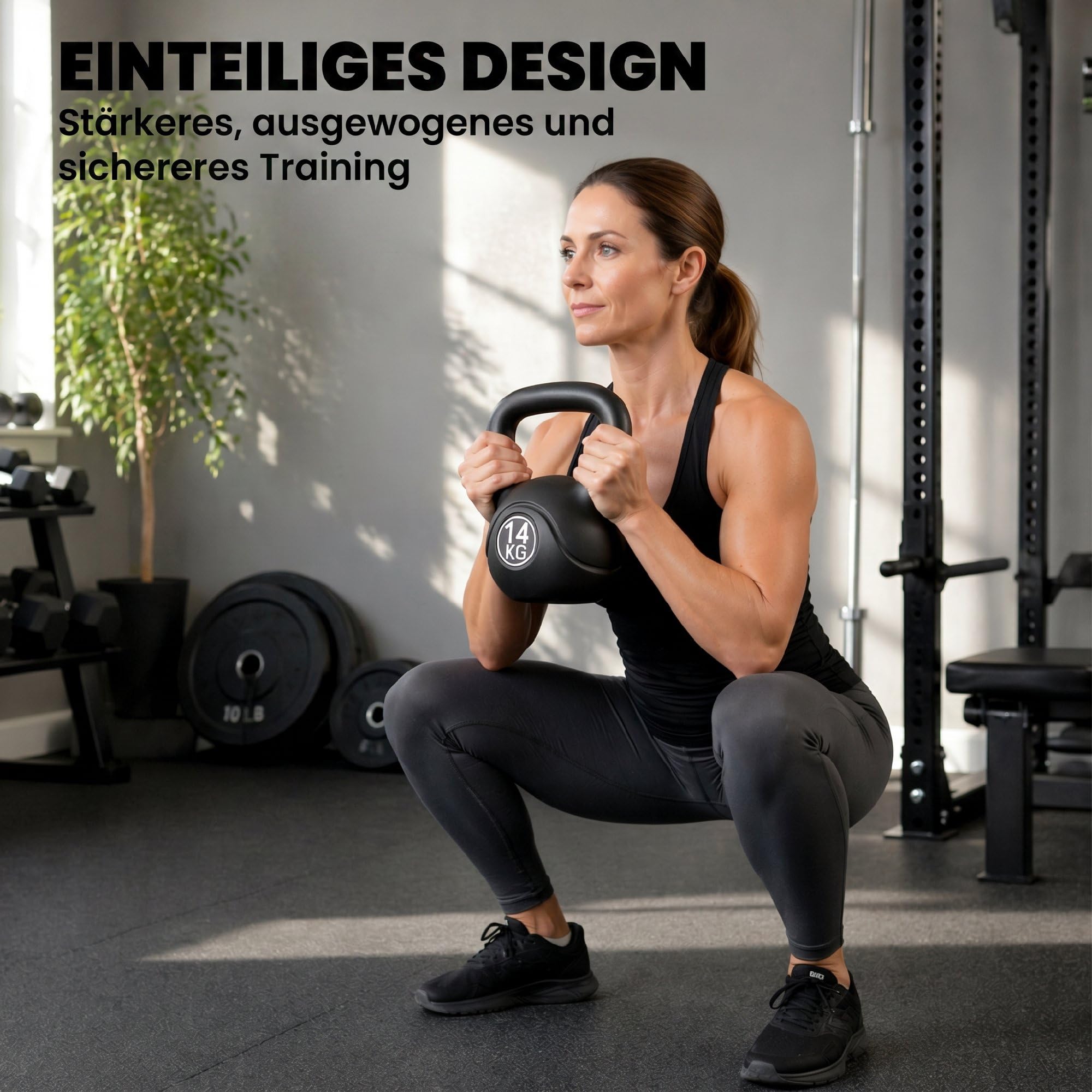 HOMCOM Kettlebell hantle 14 kg dla początkujących | Wypełniony piaskiem, trening siłowy