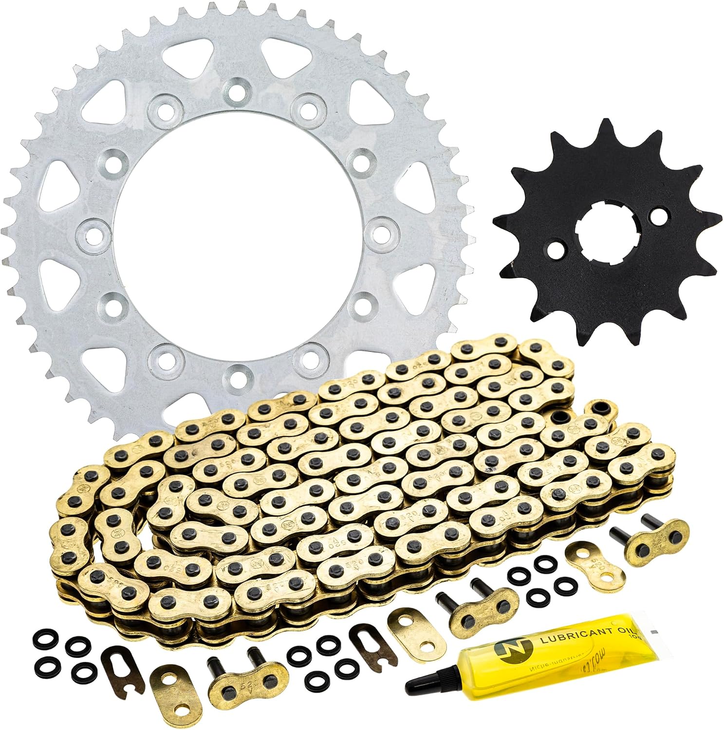 NICHE Drive Sprocket Chain Combo for Honda XR250R Front 13 Rear 48 Tooth 520V-X X-Ring 108 Links
