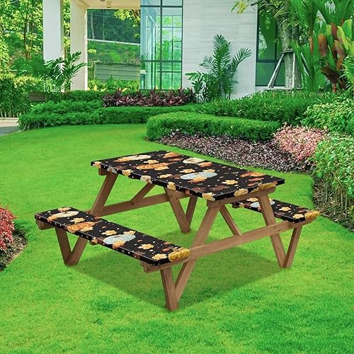 Miniatura 8 de Pinecone - Mantel de picnic con diseño de copo de nieve para árbol de Navidad, 3 piezas, resistente a los arañazos, con bolsa de cordón, mesas y