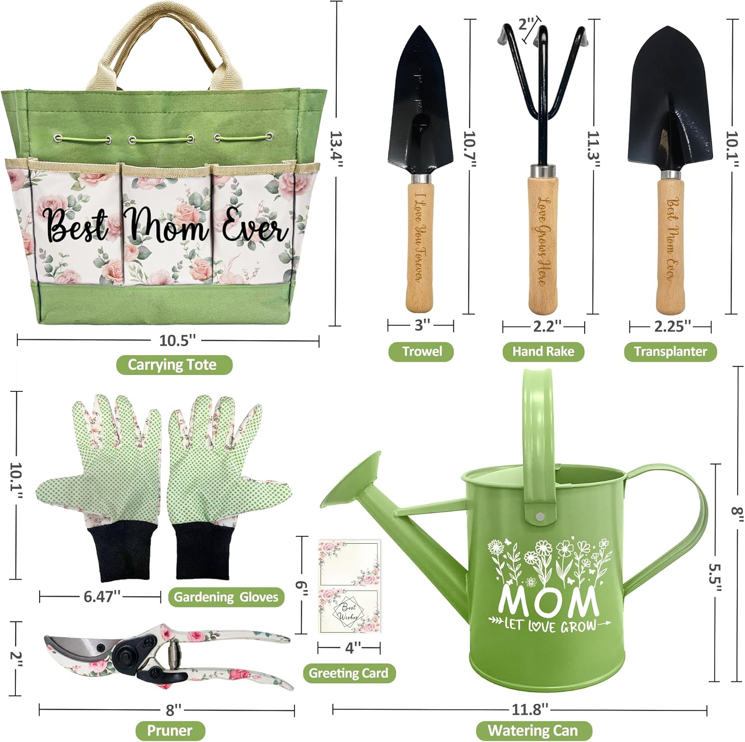 Gifts for Mom Mothers Day, Mom Birthday Gifts from Daughters Floral Gardening Tools and Durable Garden Tools Organizer Tote, Ideal Gardening Gift for Women Plant Lover Present