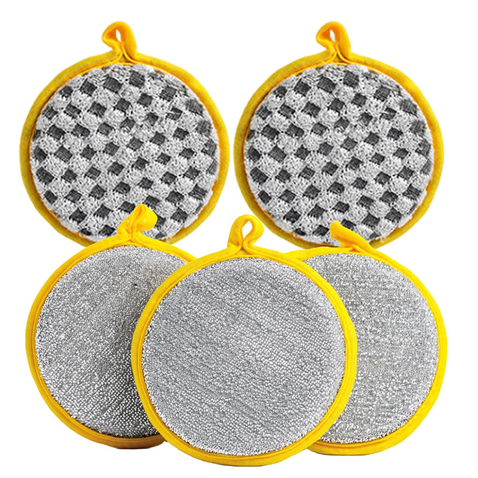 Zvn Zojne Multicolor Scrub Sponges For Dish - 5 Dish Sponges | Double Sided Non-Scratch Scrub Cleaning Sponges | Rough Scrubbers Side For Non-Stick Cookware Soft Scrub Side For Dishes Kitchen Bathroom