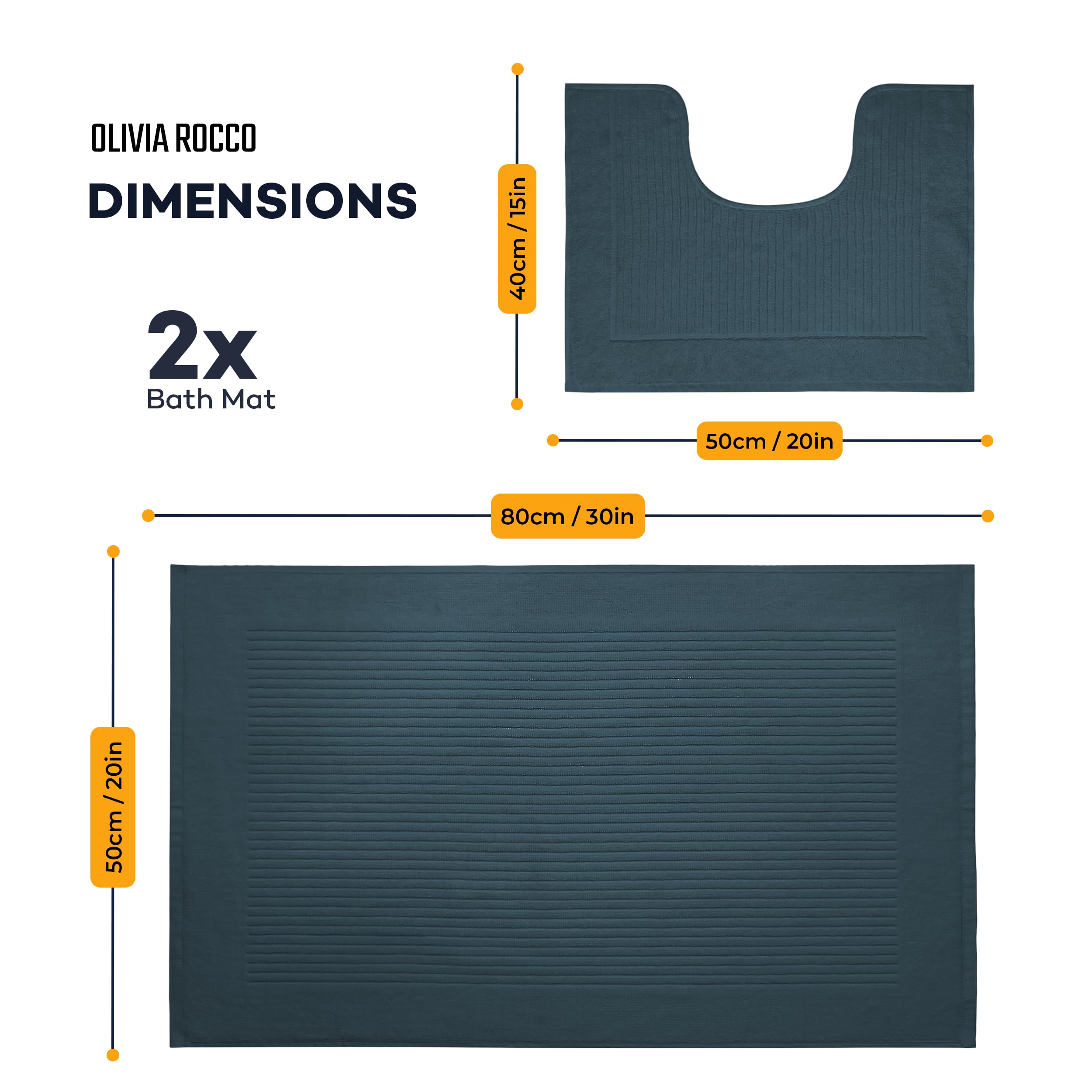 Olivia Rocco Monaco 2 Piece Bath Mat & Pedestal Set - Image 3
