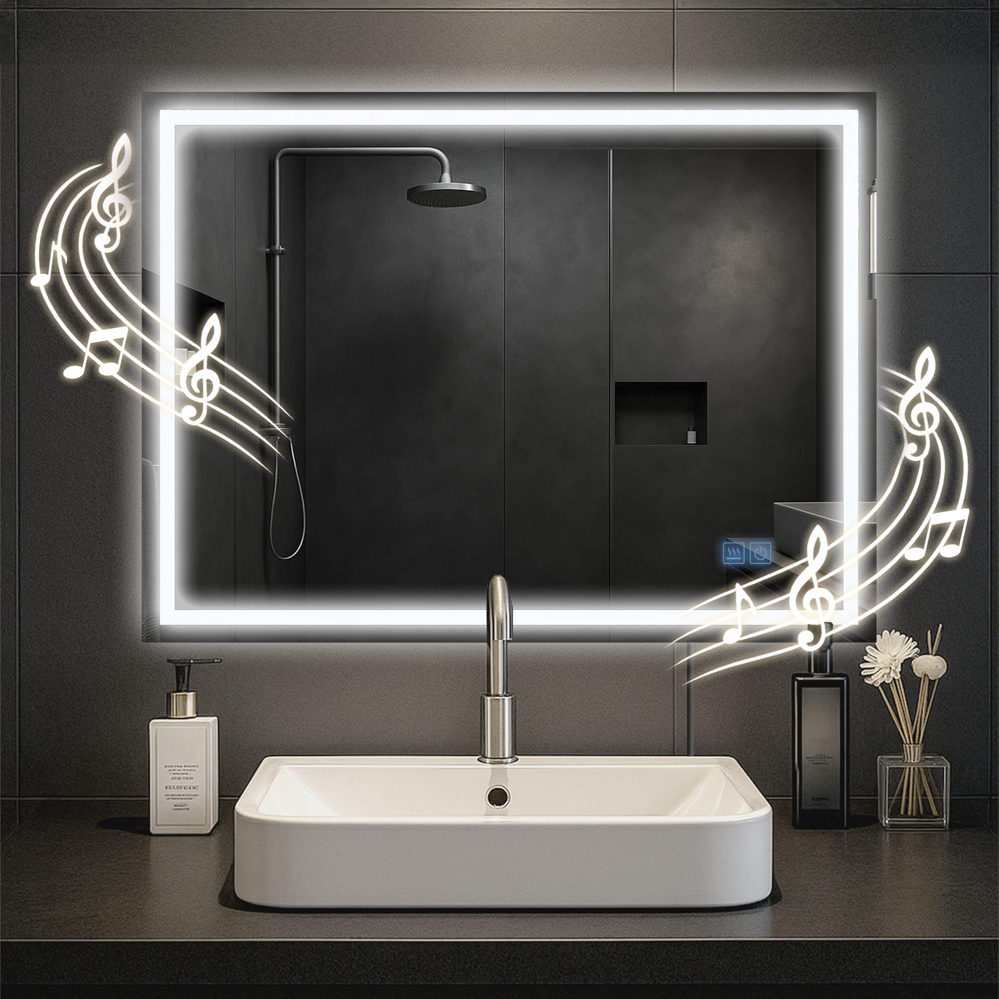 FENCHILIN specchio illuminato con Bluetooth specchio può regolare 3