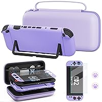 Vista 18 de FUNDIARY Black Carrying Case for Nintendo Switch 2(2025), Shockproof Accessories Bundle with Slim Portable Storage Travel Bag, Clear PC Protective