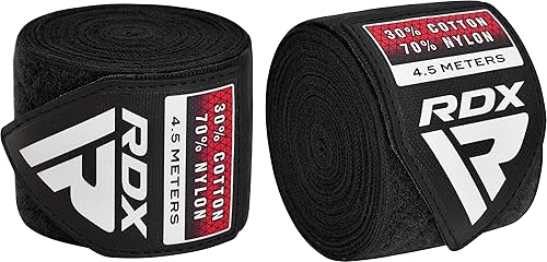 Miniatura 5 de RDX Paquete de 3 pares de envolturas de boxeo, guantes interiores elásticos de 14.8 ft, Muay Thai MMA Kickboxing, artes marciales, entrenamiento de