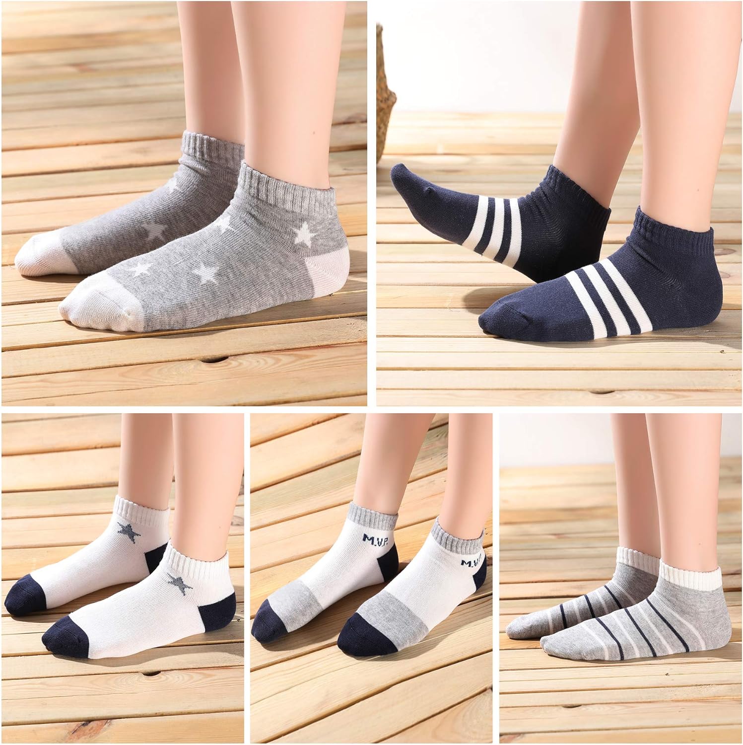 SUNBVE Kids Boys Soft Fashion Cotton Dress Socks Gift Small 5 Pairs/Mvp Low Cut