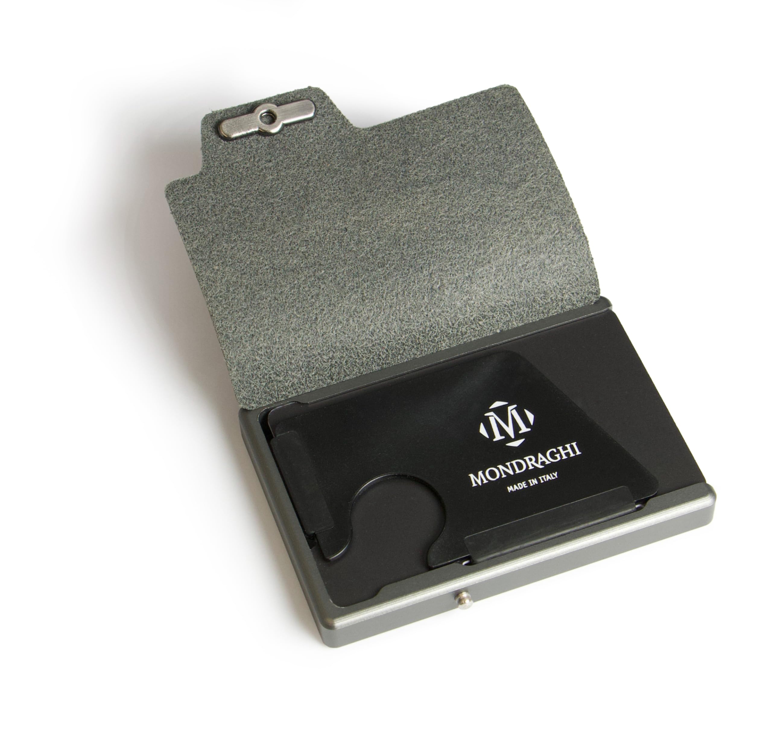 MONDRAGHI Saffiano Plus Blue - Mini Portafoglio Donna Slim con Protezione RFID | Pelle Saffiano Antigraffio | Portamonete Integrato Elegante Blu