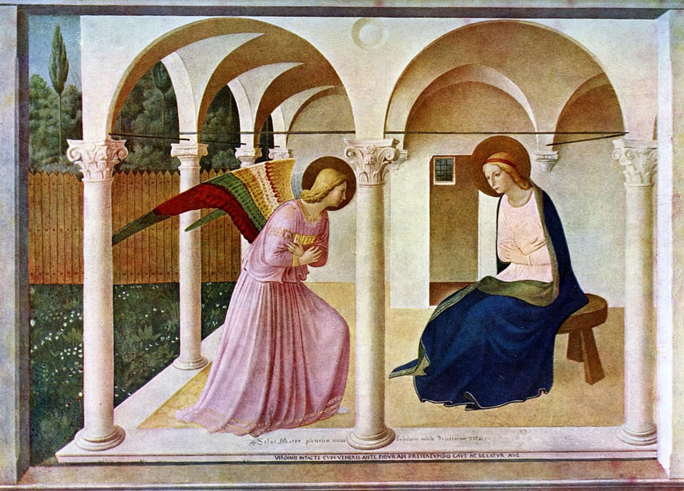 POSTERIIk Vintage Print Pop Art Landscape Artwork the Annunciation C by Fra Angelico Art Prints for Office Home Decor 60x90cm