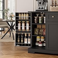 Vista 6 de HITHOS 54" Buffet Cabinet with Storage, Modern Kitchen Buffet Sideboard with Drawer, Wood Coffee Bar with Adjustable Shelves, Kitchen Storage