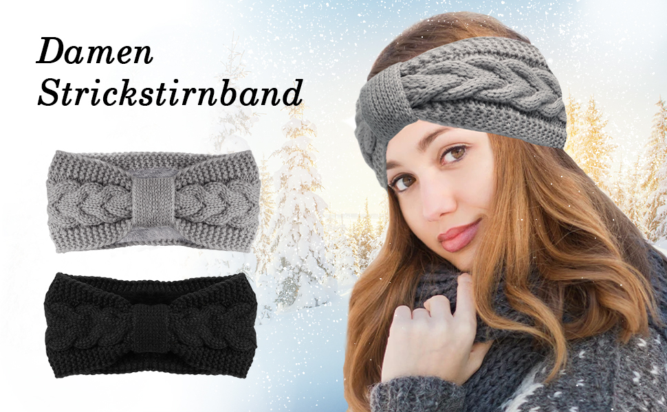 6 Stück Winter Stirnbänder Damen - Warme Ohrenwärmer Mit Twist-Strick Design