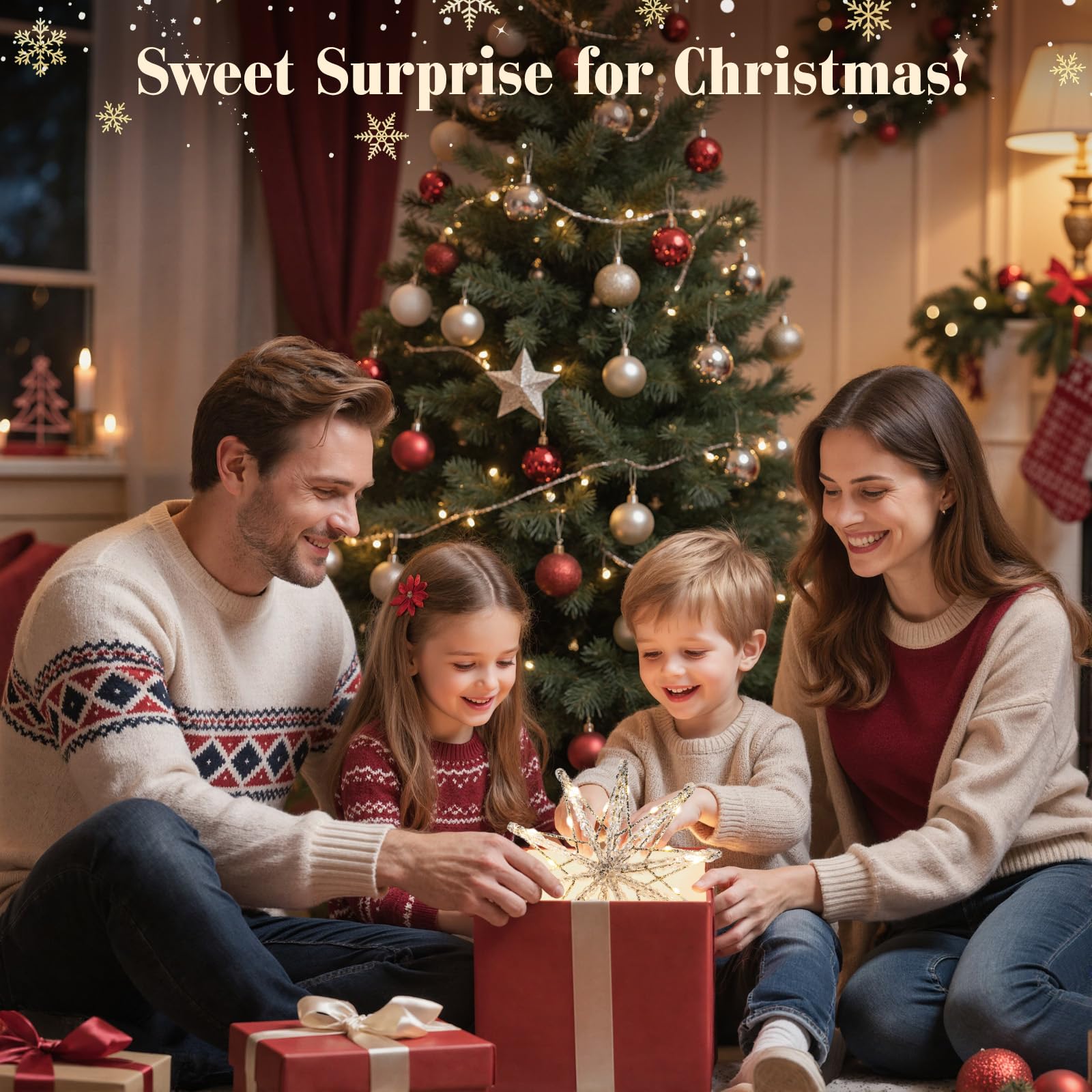 Lewondr Stella Cima Per Albero Di Natale 20 LED, 13.8 Pollice Stella A 10 Punte In Resina Lucente, Cima Alimentata A USB E Telecomando Per Decorazione Albero Di Natale, Timer 6H & 8 Modalità, Argento