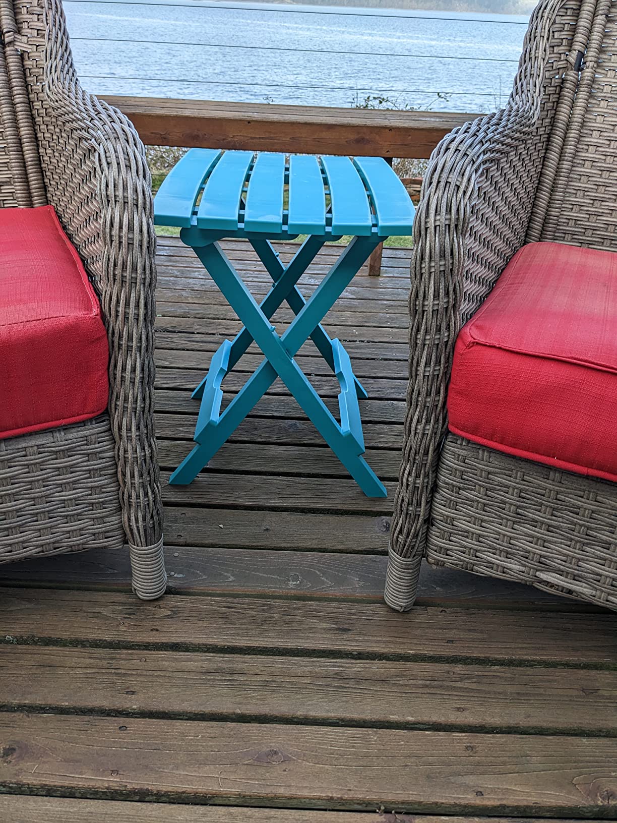 Amazon.com: Adams Manufacturing Quik-Fold Side Table in Teal : Patio ...