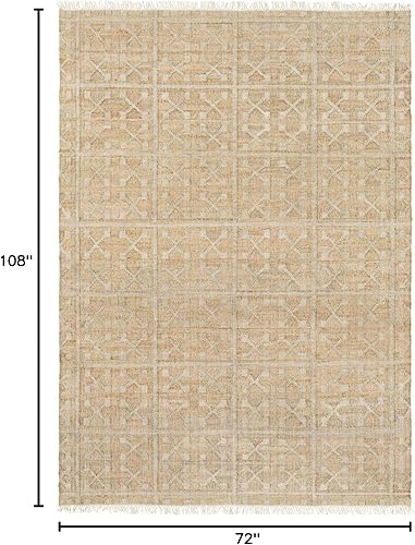 Miniatura 10 de MarkDay - Alfombras de área Treviso de fibra natural de 9 x 12 pulgadas color beige  verde  morado para sala de estar dormitorio o cocina 9 x 13 pies