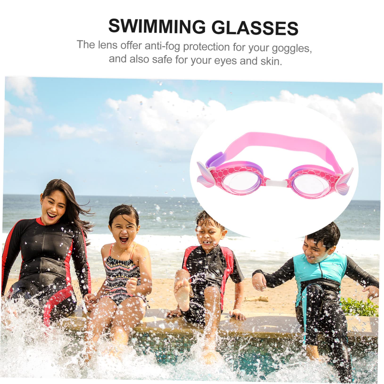 HEMOTON Occhialini per Appannamento Design Piscina Occhiali Impermeabili e Regolabili per Ragazze