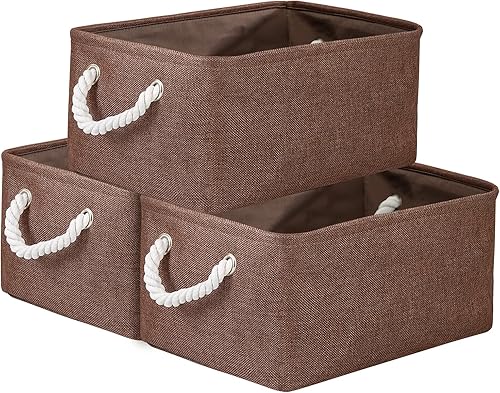 TheWarmHome Cesta de almacenamiento para organizar, 12 x 8 x 5 pulgadas, paquete de 6 contenedores de almacenamiento plegables para estantes con