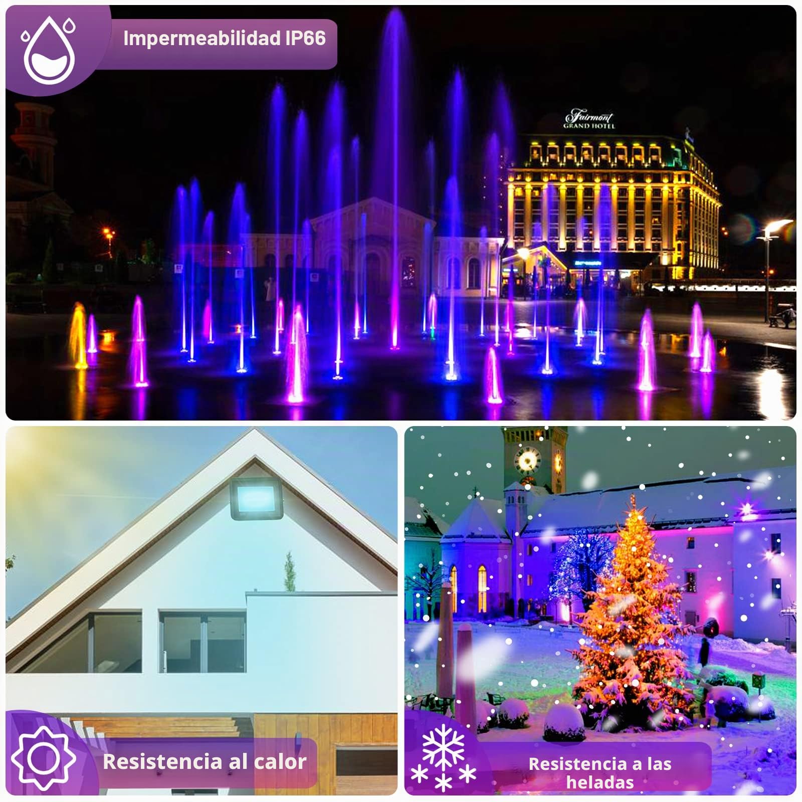 Foco RGB de 10 W, 8 unidades, foco LED RGB con mando a distancia, foco LED RGB regulable con 16 colores, 4 modos, IP66 resistente al agua, foco RGB exterior para fiestas, jardín, luz ambiental