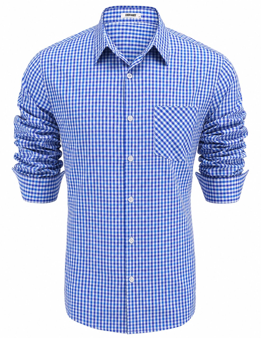 COOFANDY Trachtenhemd Herren Oktoberfest Hemd Slim Fit Karohemd | 100% Baumwolle, Dreifarbiges Karomuster, Langarm, Westernhemd, Freizeithemd