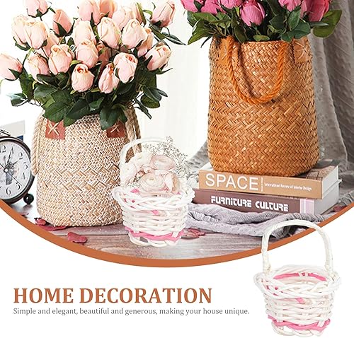 Miniatura 4 de GANAZONO Organizador de baño, 10 unidades, mini cestas tejidas con asas, cesta pequeña de granja, cesta de regalo de dulces de boda, cesta de