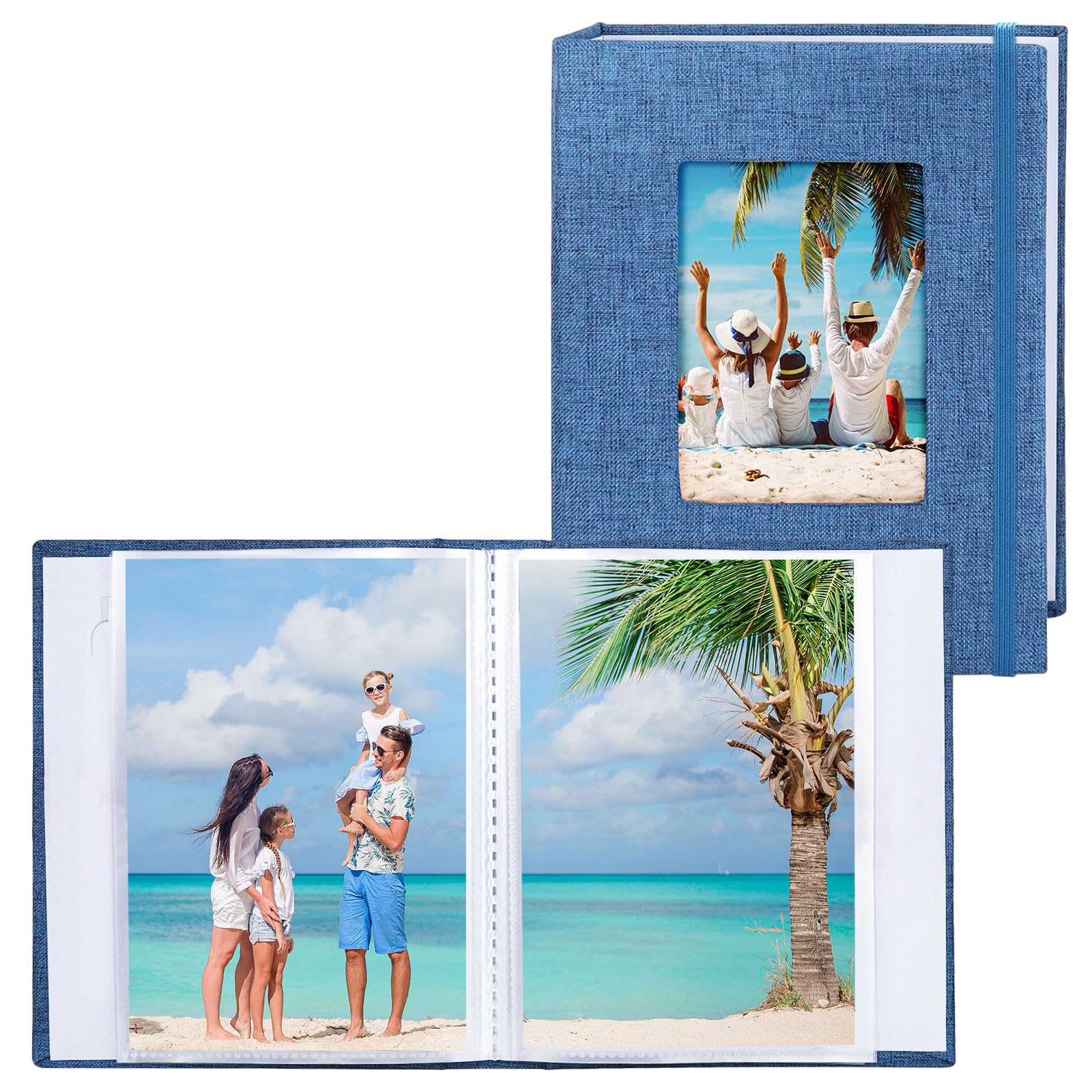 Vienrose Álbumes de Fotos Pequeños 15x10cm Fotos, 2 Paquetes de Mini Álbumes de Fotos con Cubierta de Lino, 26-Páginas con Capacidad para 52 Fotos, Obras de Arte o Postales Beige — view 22