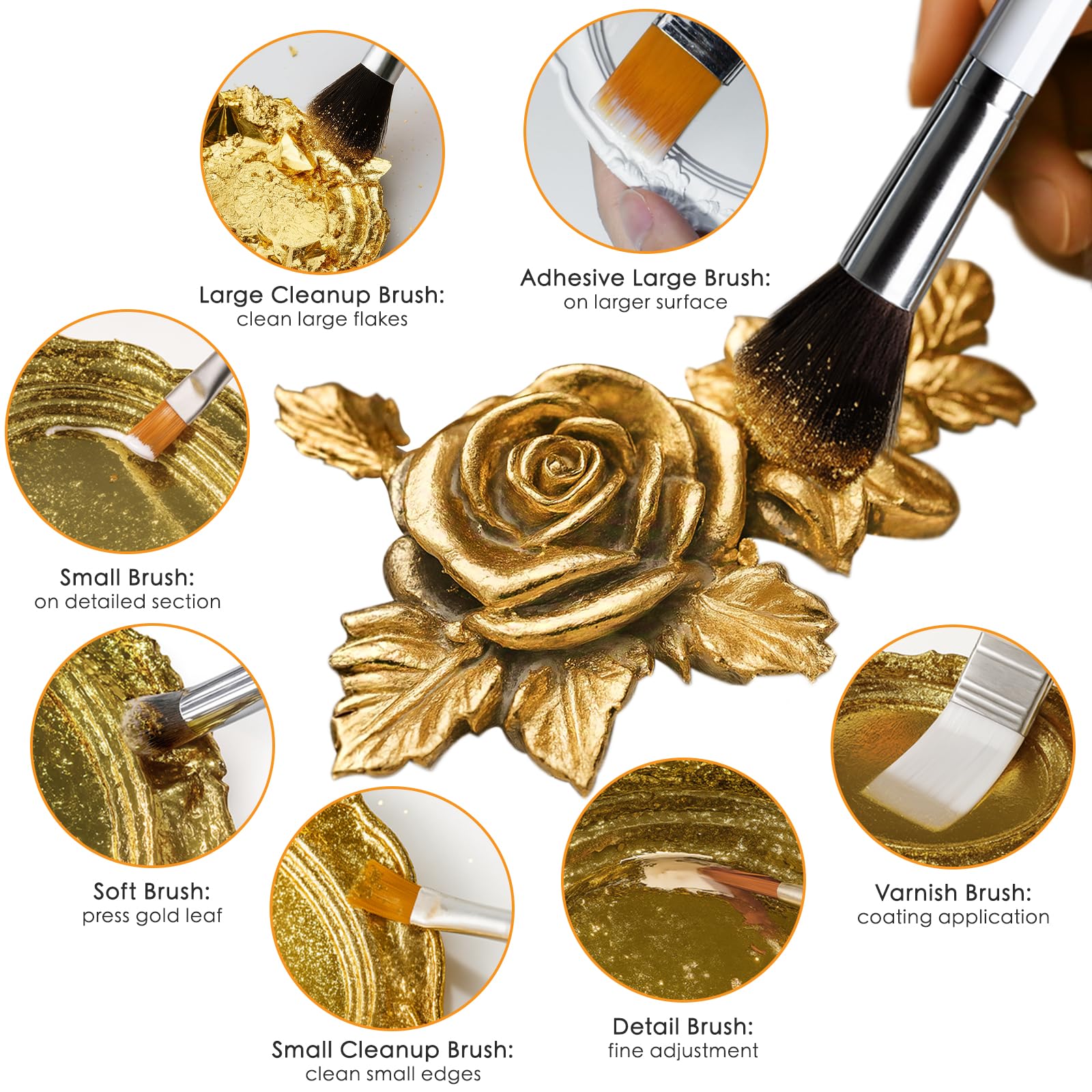 Nariolar Kit adesivo foglia d'oro per artigianato e arte decorativa tutto in uno