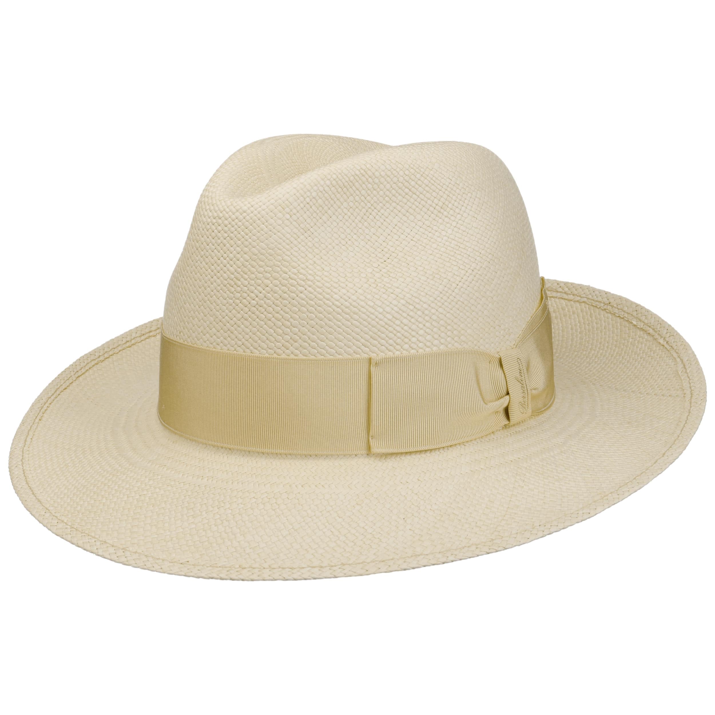 Borsalino Chapeau Panama Amedeo Bogart Homme - Made in Italy Fedora D'Ete avec Ruban Gros Grain Printemps-ete Ete