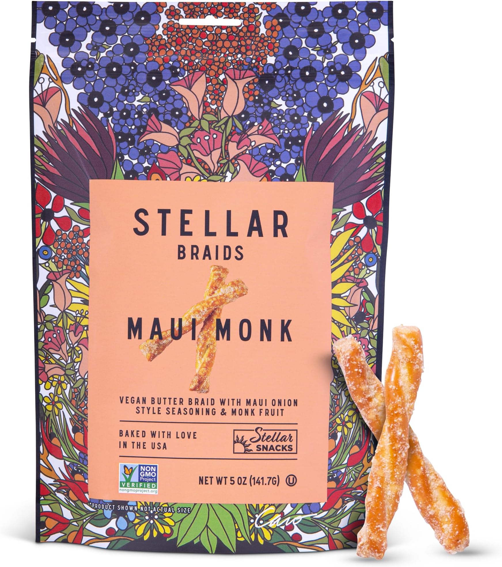 Amazon.com: Stellar Snacks Pretzel Braids, Maui Monk, 12 OZ Large Bag ...