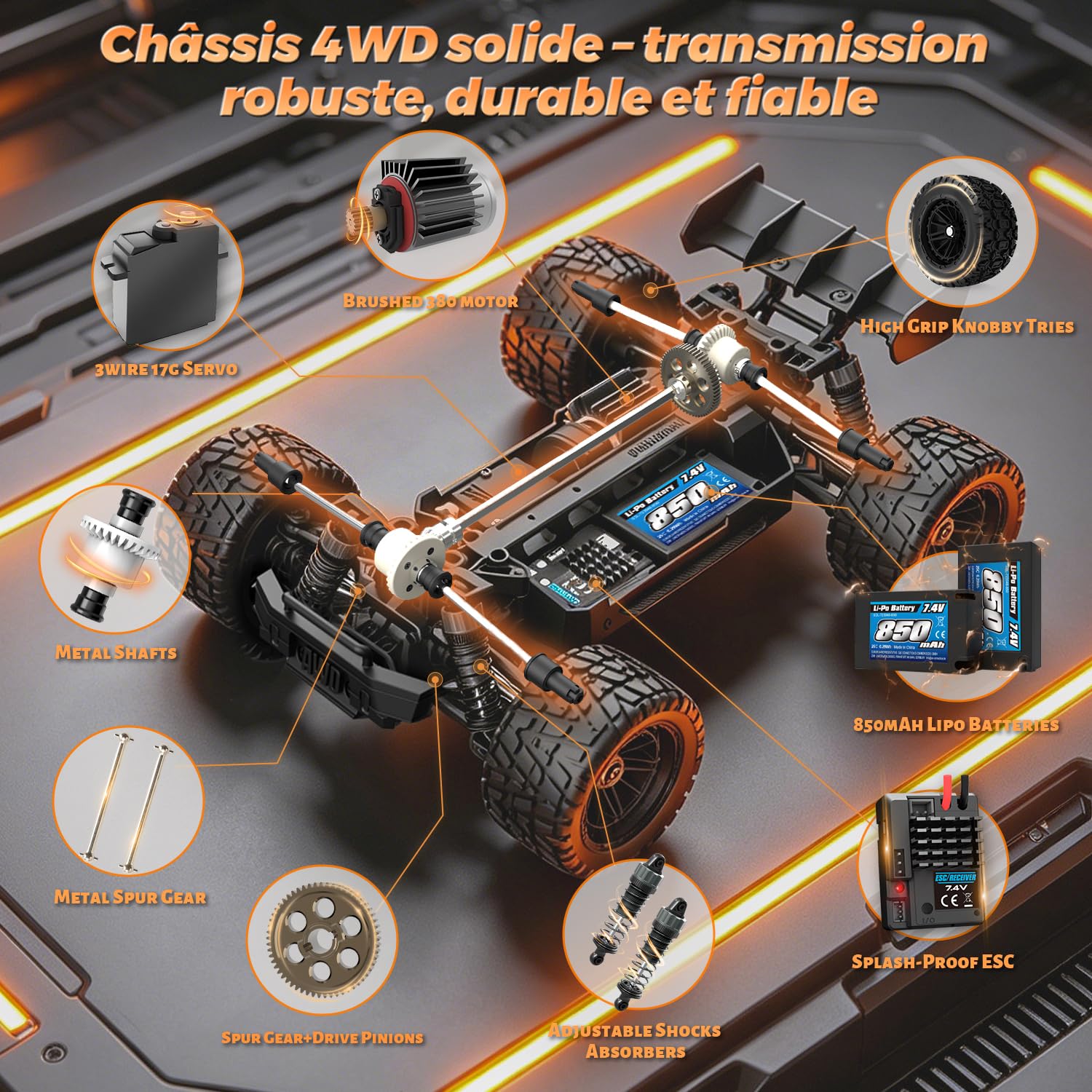 HAIBOXING Voiture Télécommandée 1/18 4WD Voiture RC Monster Truck
