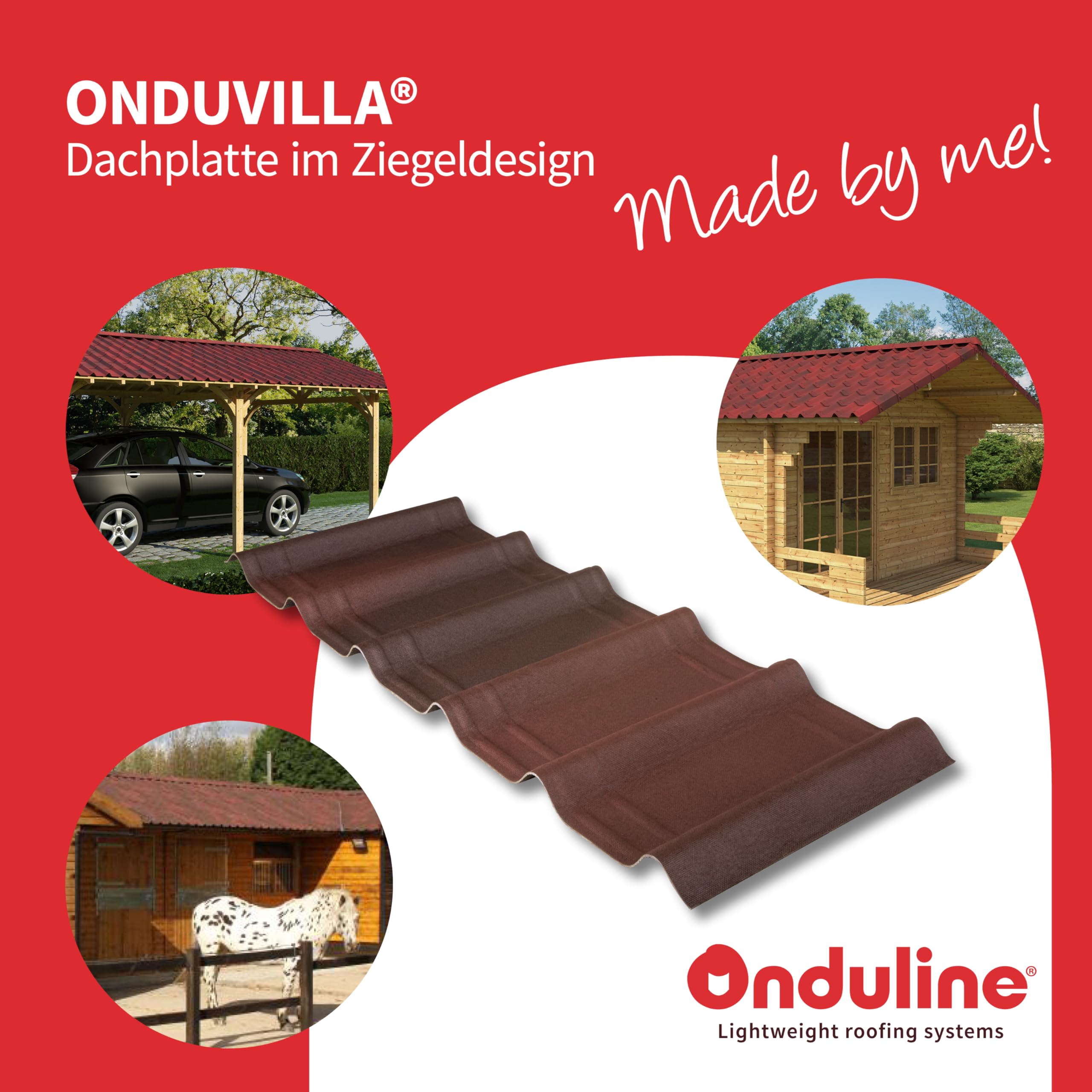 Onduvilla 7x Tegole impermeabili per copertura tetti gazebo casa garage Ondulina