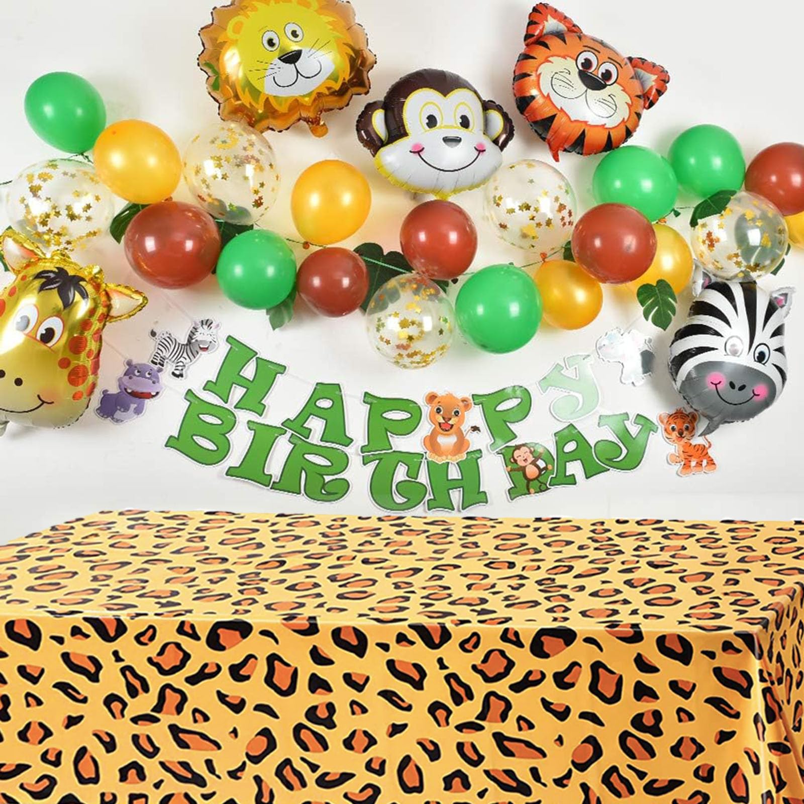 Tovaglie In Plastica Leopardo Per Feste | 2 Pezzi 274x137 Cm | Tema Safari Animali | Decorazioni Colorate - Foto 6