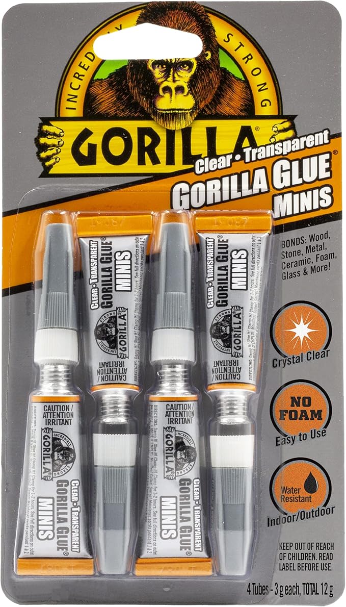 Gorilla Glue Clear Minis Expanding WaterResistant Glue for Indoor