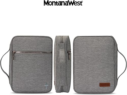 Miniatura 25 de Montana West Funda para la Biblia para mujeres y hombres con marcapáginas de cuero, fundas de transporte, bolsa de iglesia para protección al aire