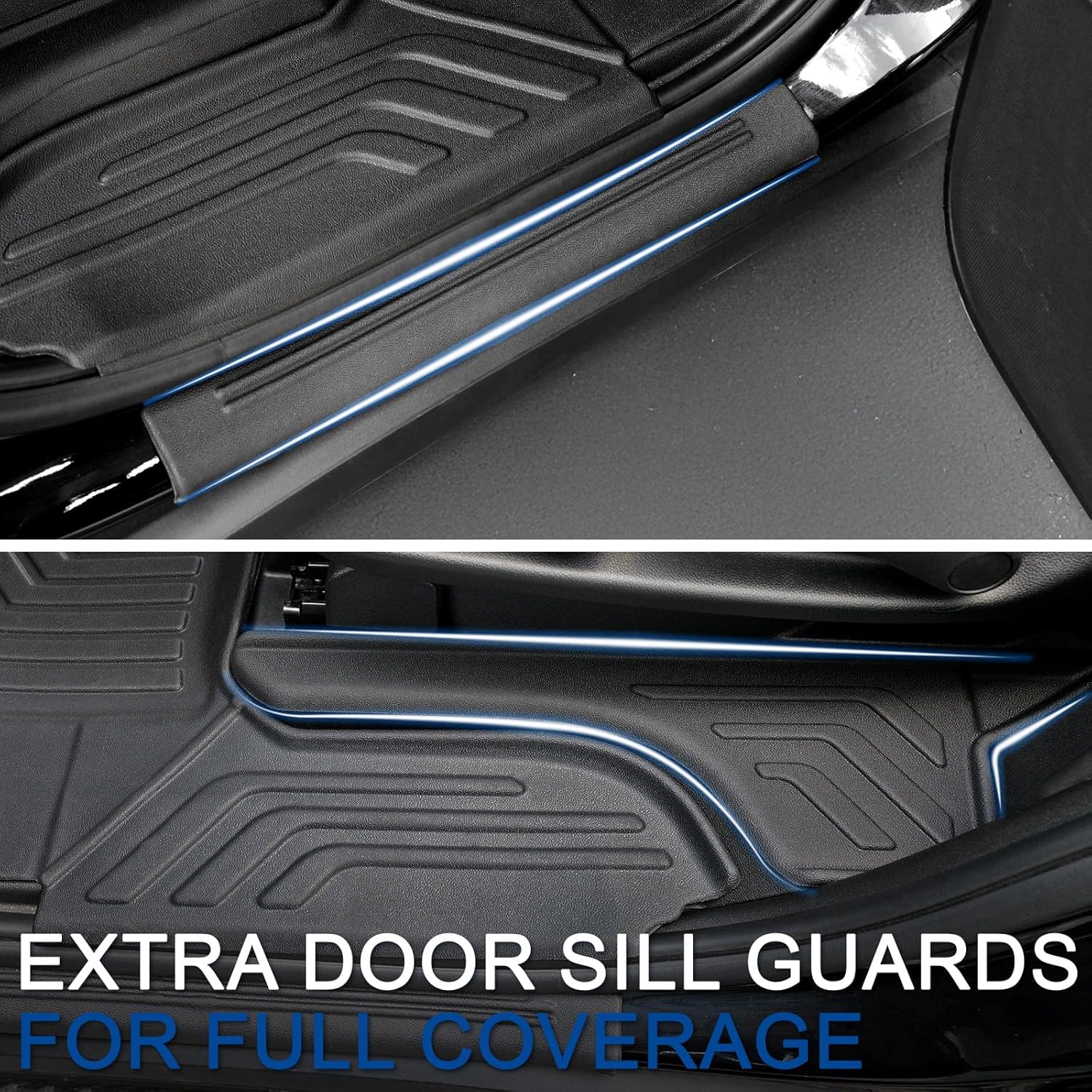 Floor Mats Set for 2021-2025 2026 Chevrolet Chevy Tahoe/GMC Yukon 7 Seat Bucket Seat Accessories(Not for Yukon XL), All Weather TPE Cargo Mat Liner Backrest Mat Door Sill Protectors