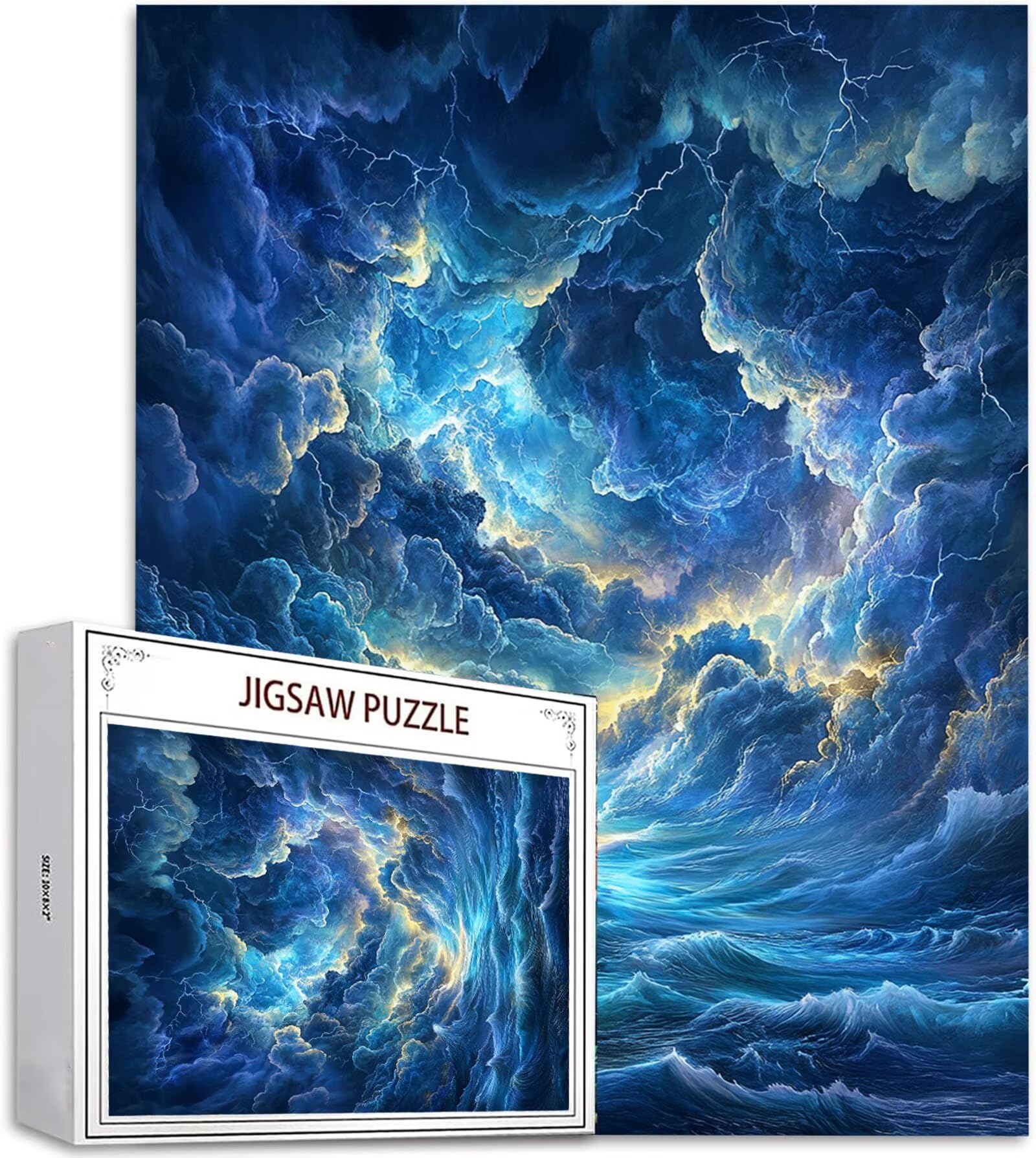 Puzzle 2000 Teile Blau Puzzle Erwachsene, Holzpuzzle für Erwachsene und Teenager, Klassische Puzzles Wolke Jigsaw Puzzles, DIY Groß Puzzelmatten 100x70cm, Wand Dekor oder Weihnachten Geschenk H-2336