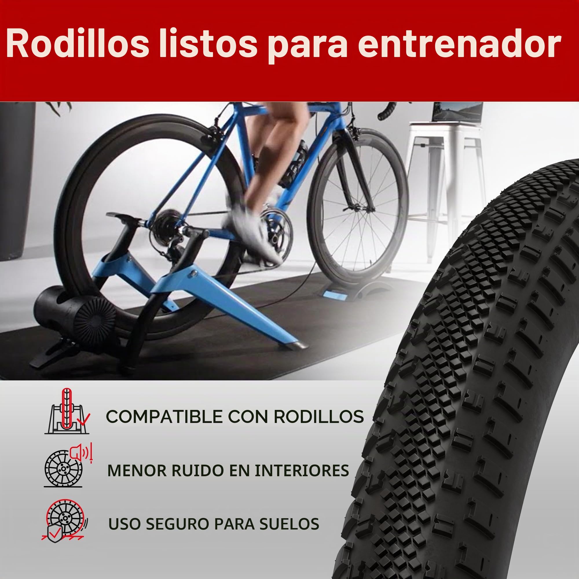 Fincci Cubierta 700x38c P1265 Plegable 30TPI con Protección LVL3 y Cámara | Cubiertas Bicicleta 700 x 38 con Protección LVL3 y Cámara de Aire Schrader con Presión Máxima de 50 PSI - Pack de 2