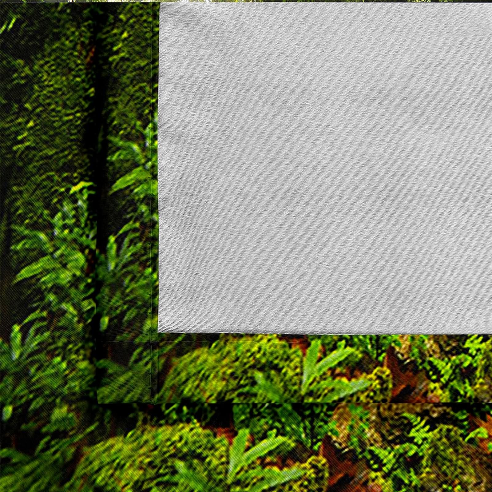 Gualiy Vorhänge mit Ösen 2er Set Thermo, Gardinen Grün 107x183 Grün Baum Natur Landschaft Fenstervorhang Blickdicht