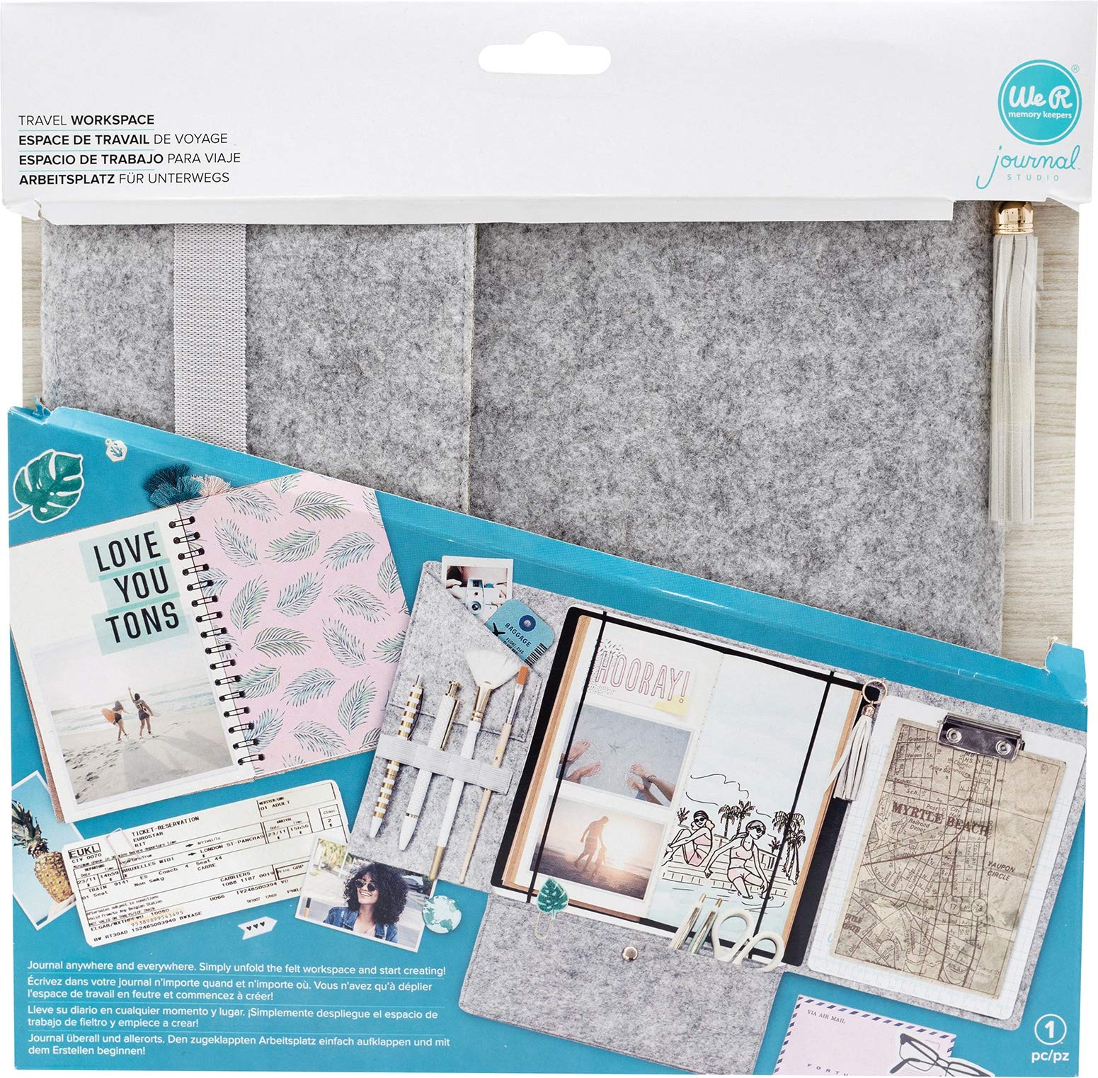 We R Memory Keepers 0633356604853 Storage Journaling-Travel Workspace-Felt, Multi