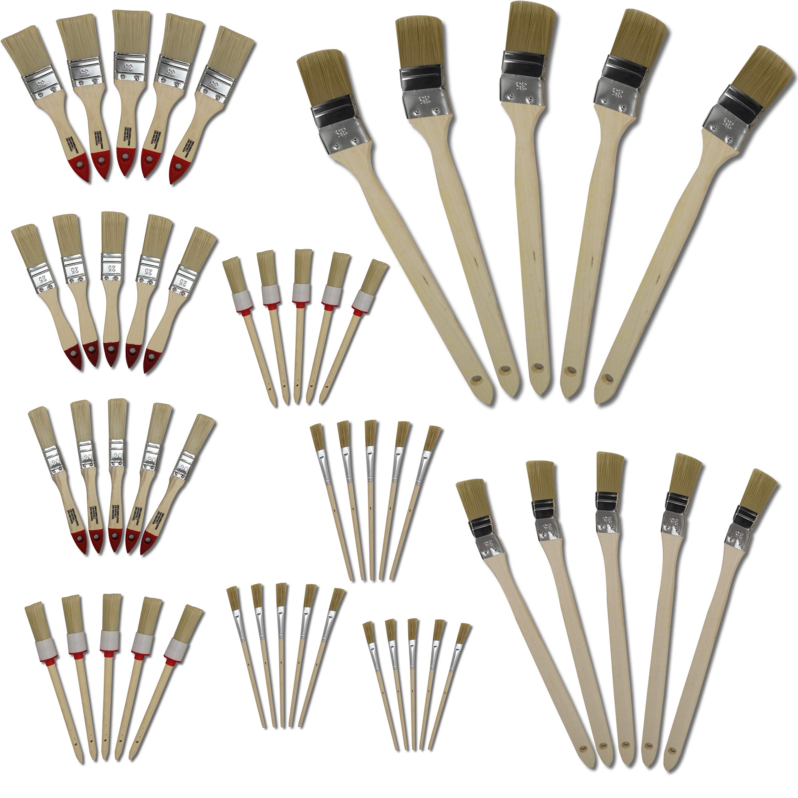 50 TLG. Pinselset Malerset Flachpinsel Rundpinsel Heizkörperpinsel Emaillepinsel Lackpinsel Farbe