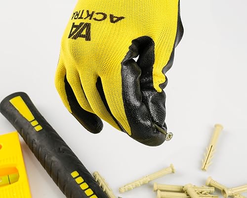 Miniatura 4 de Guantes de trabajo de seguridad con revestimiento de nitrilo, 12 pares, WG003 grisgris, XS