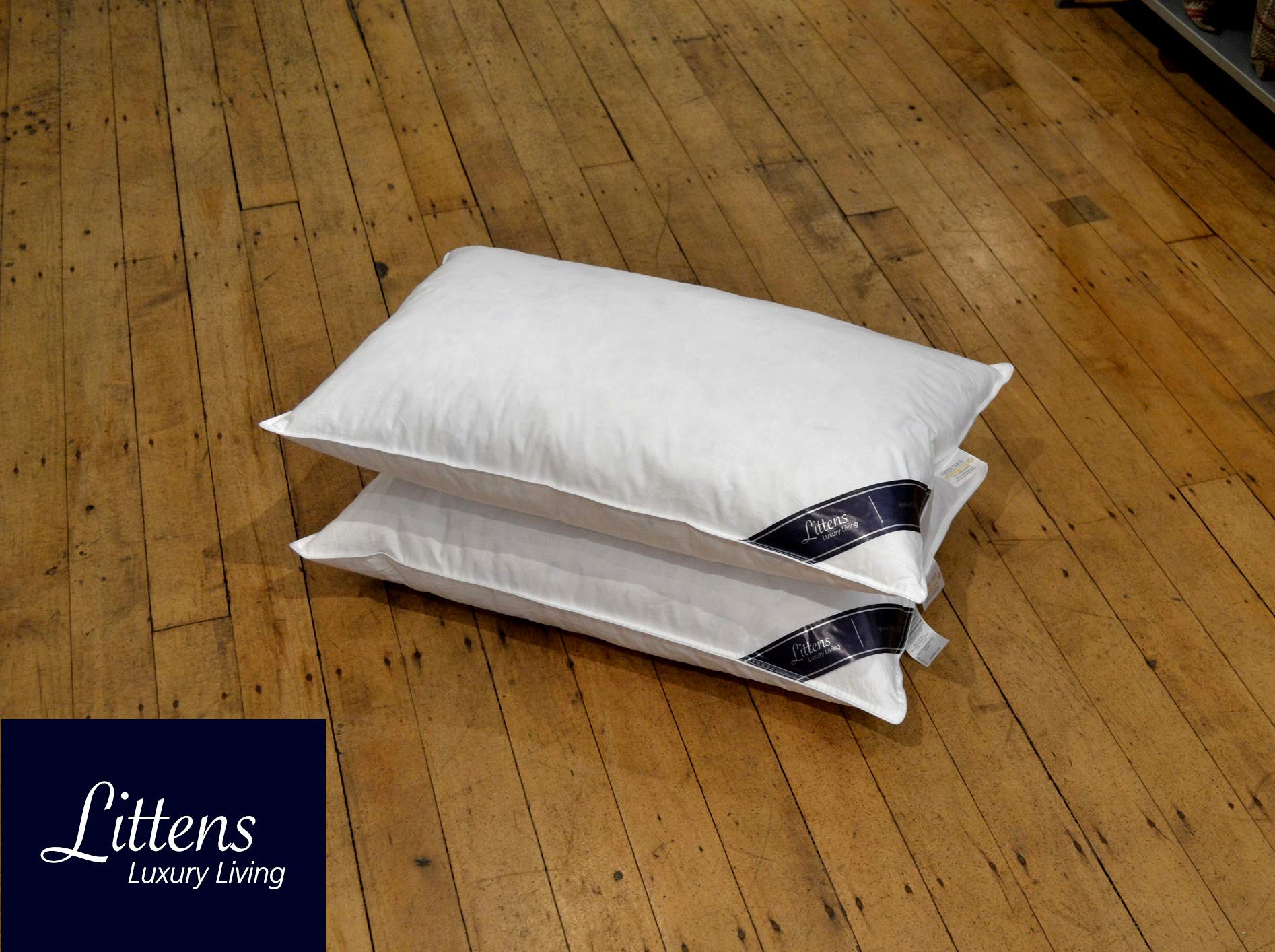 Luxury Duck Feather & Down Pair Pillows, 15% Down, 230TC 100% Down-Proof Cotton Casing, Anti Dust Mite