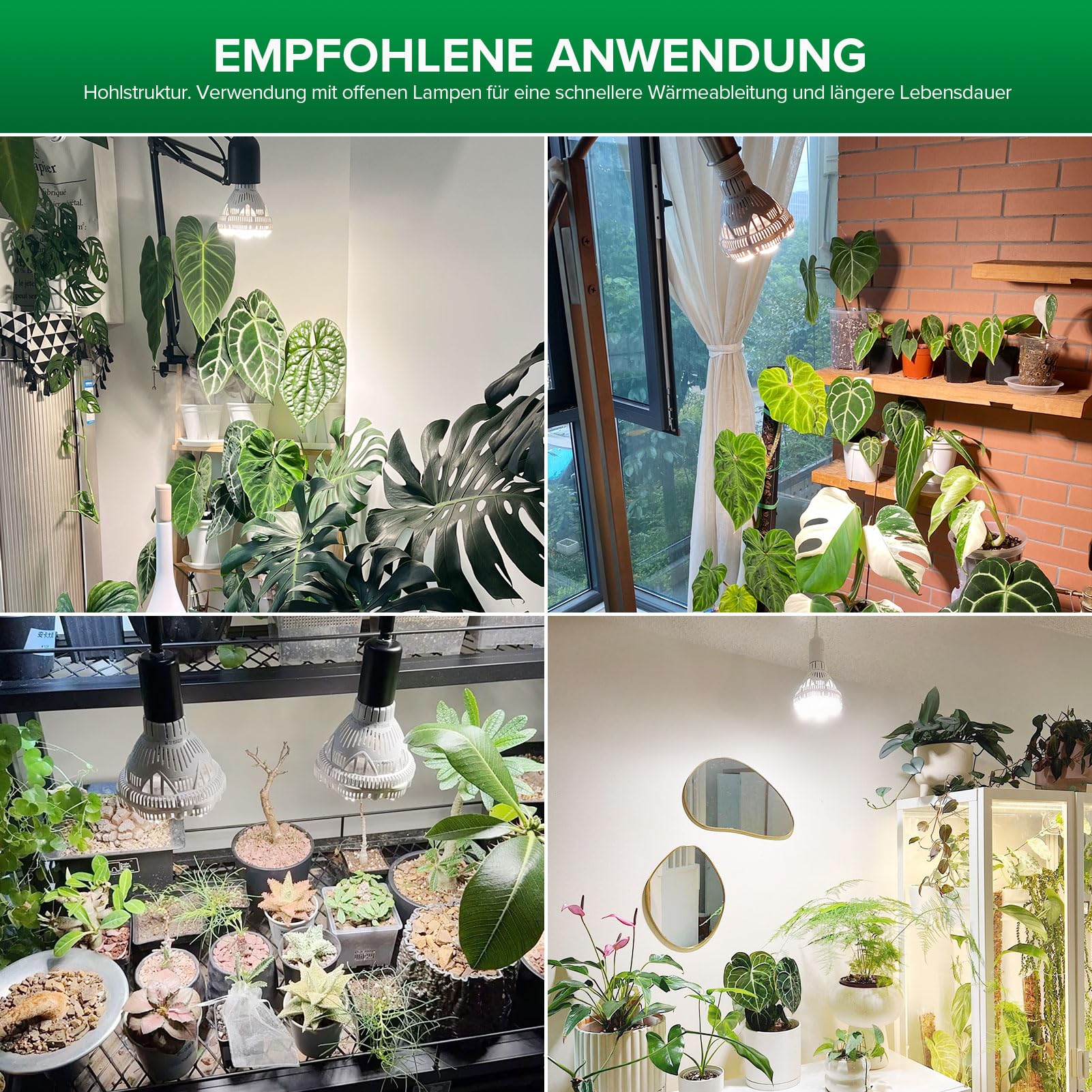 SANSI 36W LED Pflanzenlampe Vollspektrum E27 für Zimmerpflanzen, LED Grow Light mit Hohe PPFD Wachstumslampen für Gewächshaus, Garten, Blumen, Gemüse, Hydroponik, Größe Ø11.5 * 13.3cm