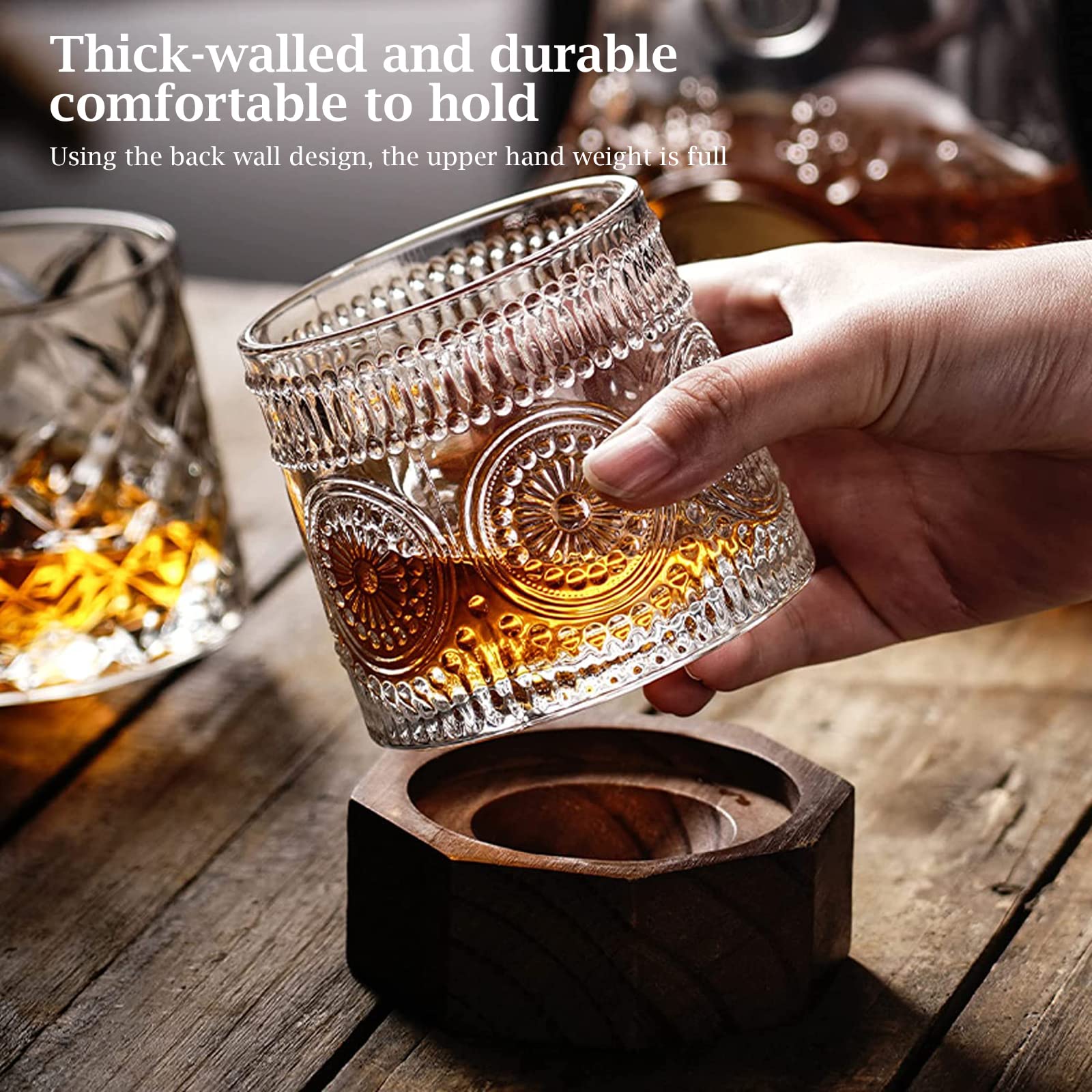 Zestaw 2 szklanek do whisky, 255 ml bez ołowiu kryształowy kubek do whisky, wyroby do picia pudełko prezentowe do szkockiej, burbonu, ginu, tonika i ni koktajlu itp