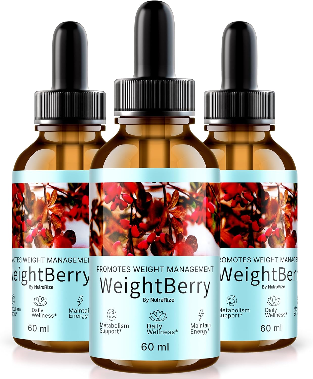 (3 Pack) WeightBerry Drops, Weight Berry Liquid with Natural Ingredients, Premium Nutritional Supplement for Balanced and Healthy Lifestyle, Official Gotas Formula Reviews (90 Servings)