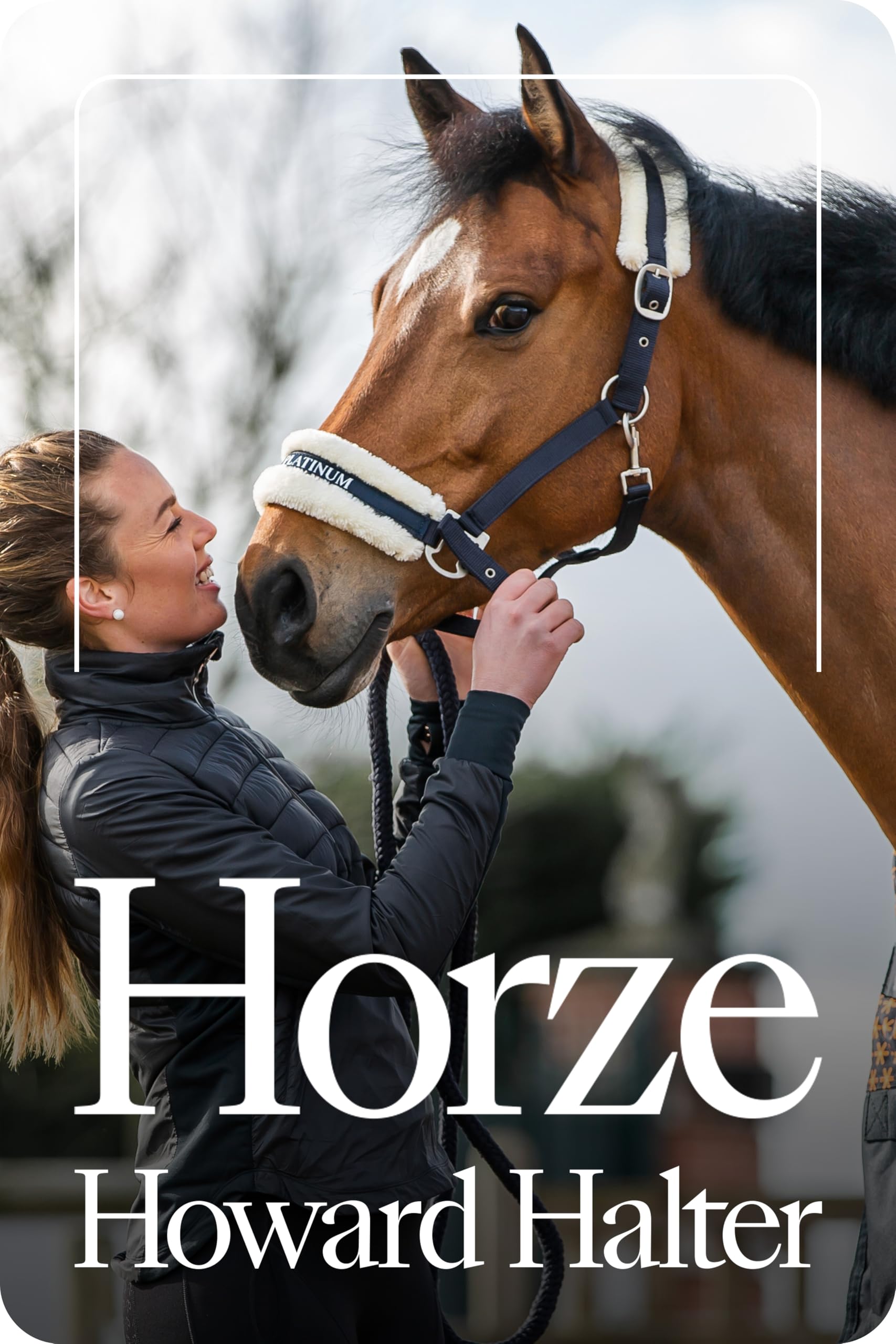 HORZE Pferde Halfter Howard aus Fleece, Halfter für Pferde und Pony, verstellbar, Blau, P