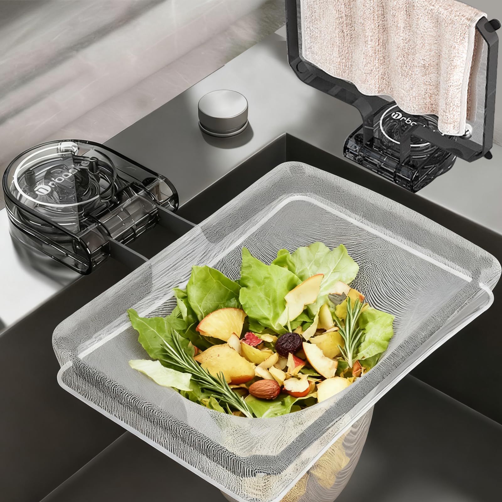 Jukibole Sieb für Spülbecken, faltbar mit Saugnapf, 2 in 1 S